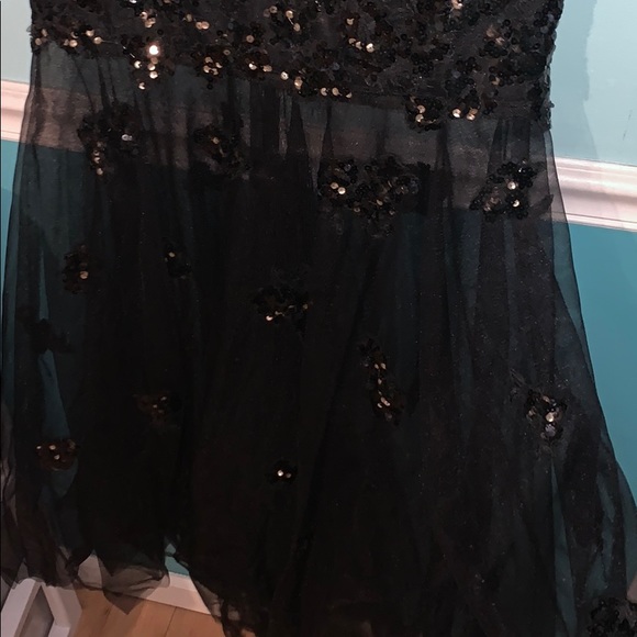 Black and Gold Sequin Lace Mermaid Dress - Picture 4 of 5